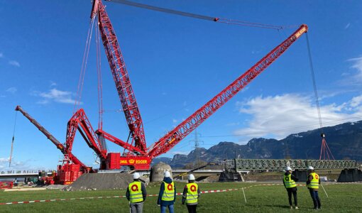 lifting of bridge across Rhine, International Rhine-Stream-Control, structural analysis by amiko bau consult