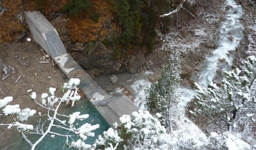 torrents and avalanche protection control Bludenz, Meng-river in Nenzing