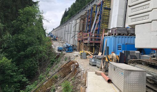 A10, reconditioning anchor wall, detailed planning of accompanying path, anchor pilaster strips and facing shells amiko bau consult, Bludenz
