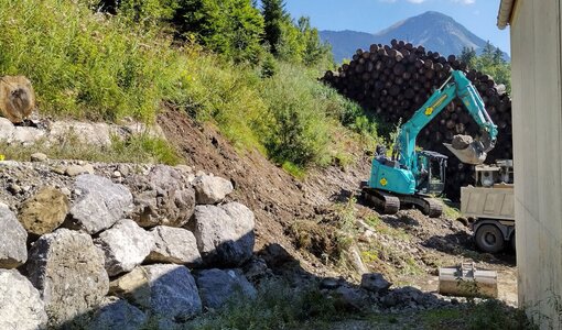Böschungssicherung Holzlager Nord Firma Erhart