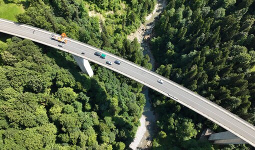 Drone picture for bridge inspection Gschwendtobel (A), amiko bau consult