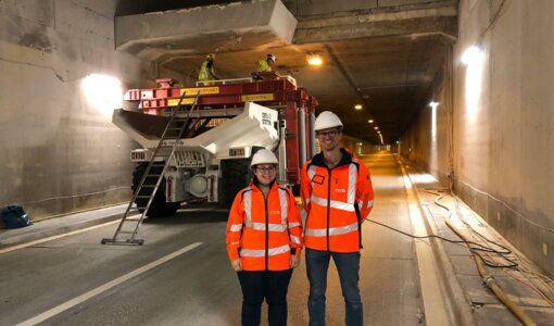 amiko Mitarbeiter bei Tunnelsansierung A09 Pyhrn Autobahn
