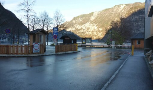 Hallstatt, Upper Austria, rebuilding square for bus terminal