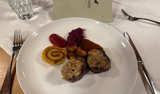 Tender young venison saddle steaks are a culinary delight at the Roessle Braz