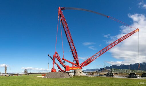 mobile crane, demolition Rhine bridge, planning amiko bau consult