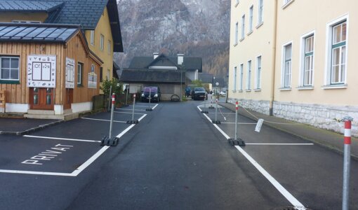 Planung Abgrenzung Kurzparkzone von Busterminal Hallstatt