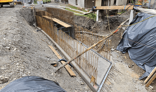 Bauphase Gerinne Mühlebach in Nüziders, Wildbach- und Lawinenverbauung Vorarlberg