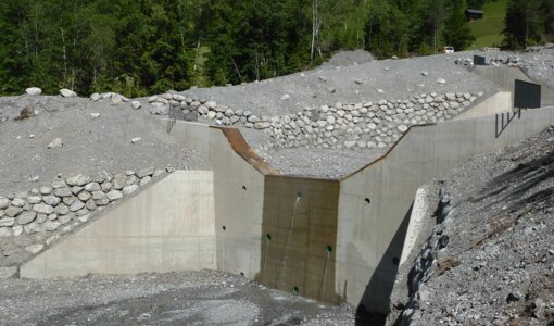 torrent and avalanche control Bludenz, consolidation check dam Glongtobel