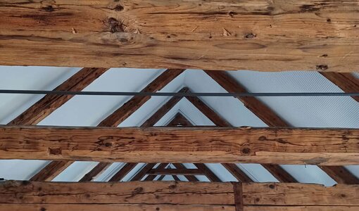 Refurbished roof truss listed building Bludenz Rathausgasse (A)