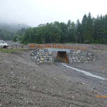 New construction of bridge across Mustergielbach, Vandans